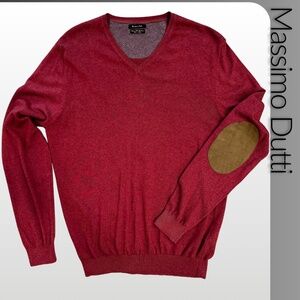 MASSIMO DUTTI Mens V-Neck Cashmere Blend Sweater - L
